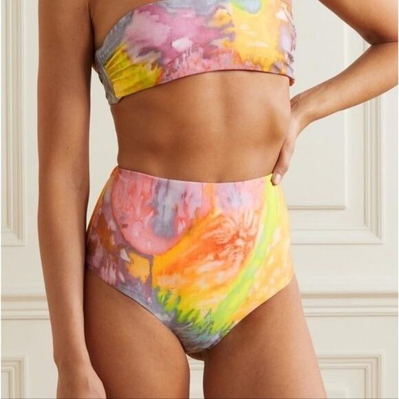 Mara Hoffman Tie Dye Lydia Abigail Strapless High Waist Bikini Swimsuit S - Picture 1 of 8